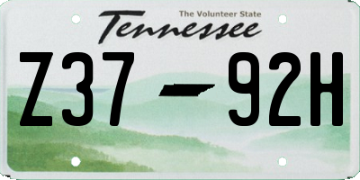 TN license plate Z3792H