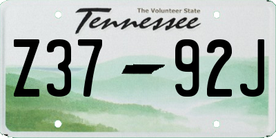TN license plate Z3792J