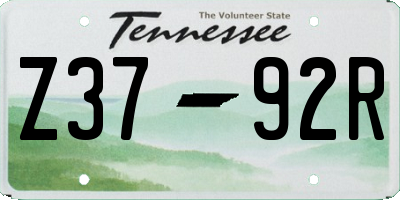 TN license plate Z3792R