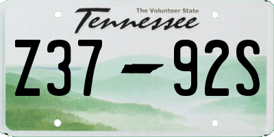 TN license plate Z3792S