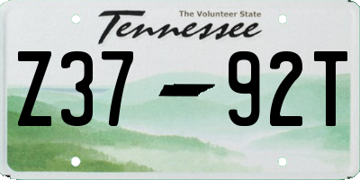 TN license plate Z3792T
