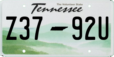 TN license plate Z3792U