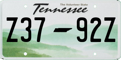 TN license plate Z3792Z