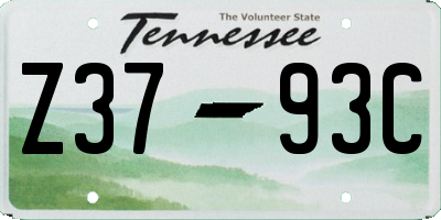 TN license plate Z3793C