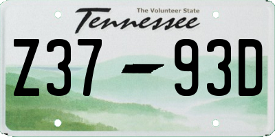 TN license plate Z3793D