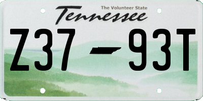 TN license plate Z3793T