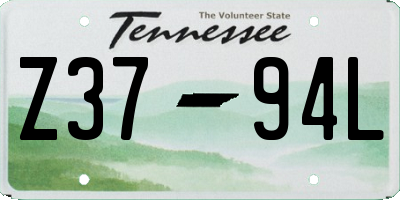 TN license plate Z3794L