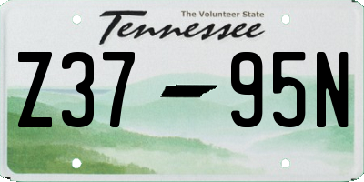 TN license plate Z3795N