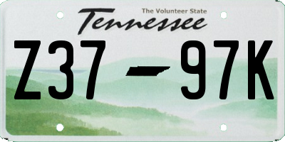 TN license plate Z3797K