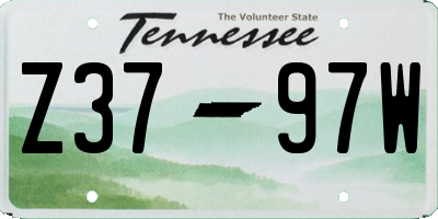 TN license plate Z3797W