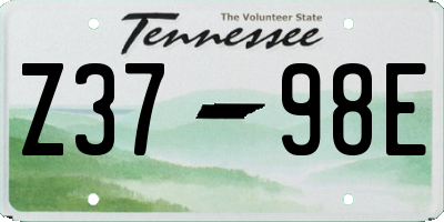 TN license plate Z3798E