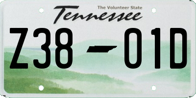 TN license plate Z3801D
