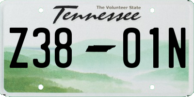 TN license plate Z3801N