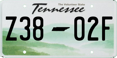 TN license plate Z3802F