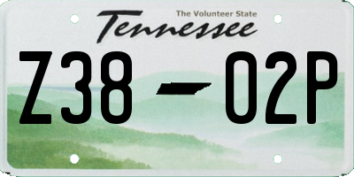 TN license plate Z3802P