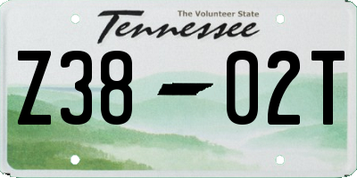 TN license plate Z3802T
