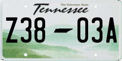 TN license plate Z3803A