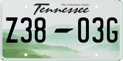 TN license plate Z3803G