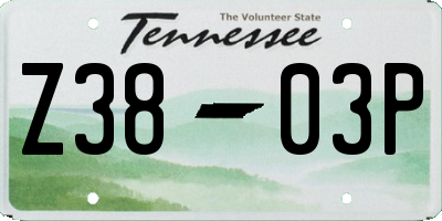 TN license plate Z3803P