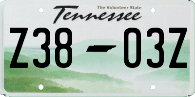 TN license plate Z3803Z