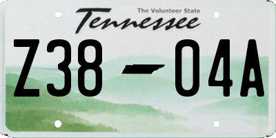 TN license plate Z3804A
