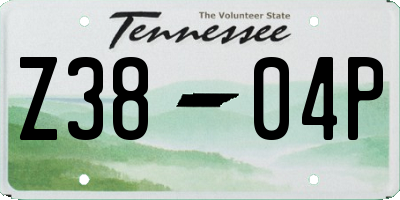 TN license plate Z3804P