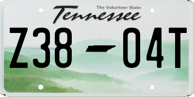 TN license plate Z3804T
