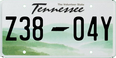 TN license plate Z3804Y