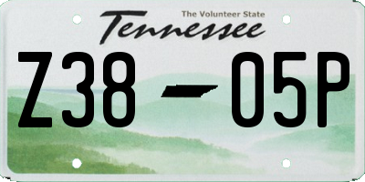 TN license plate Z3805P