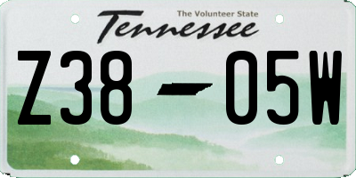 TN license plate Z3805W