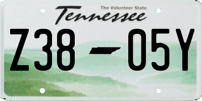 TN license plate Z3805Y