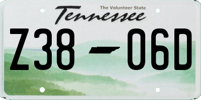 TN license plate Z3806D