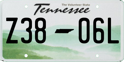 TN license plate Z3806L
