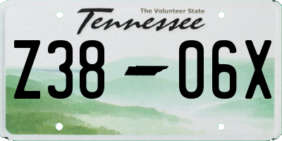 TN license plate Z3806X