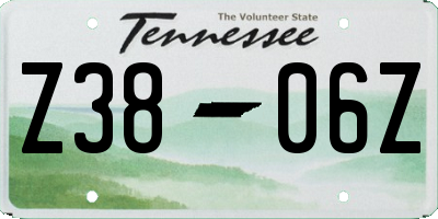 TN license plate Z3806Z