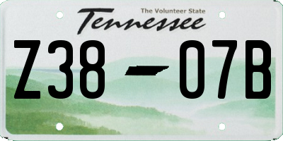 TN license plate Z3807B