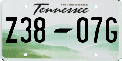 TN license plate Z3807G