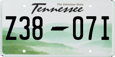 TN license plate Z3807I
