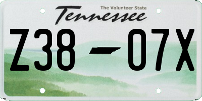 TN license plate Z3807X