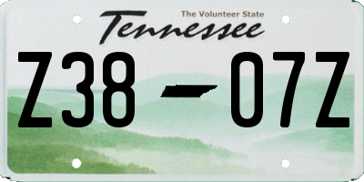 TN license plate Z3807Z