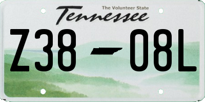 TN license plate Z3808L