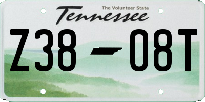 TN license plate Z3808T