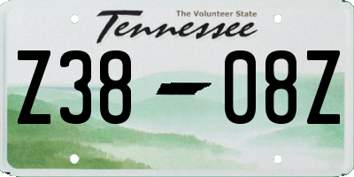 TN license plate Z3808Z