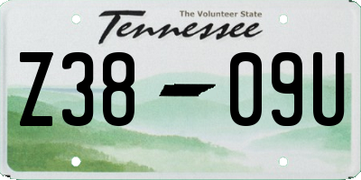 TN license plate Z3809U