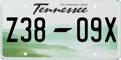 TN license plate Z3809X