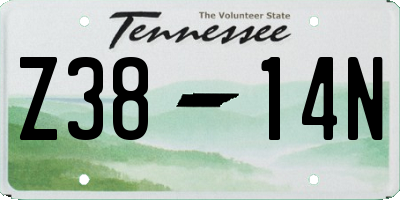 TN license plate Z3814N