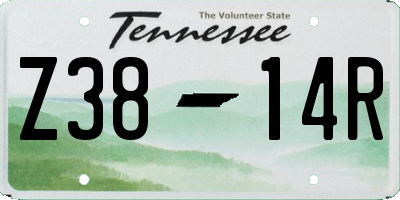 TN license plate Z3814R