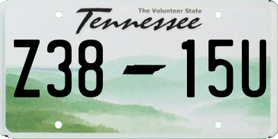 TN license plate Z3815U