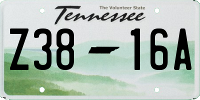 TN license plate Z3816A
