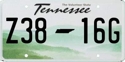 TN license plate Z3816G